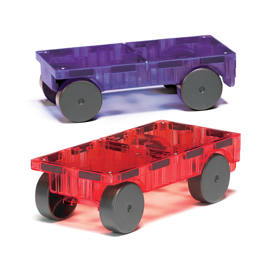 Magna-Tiles Cars 2-Piece Expansion Set: Purple & Red