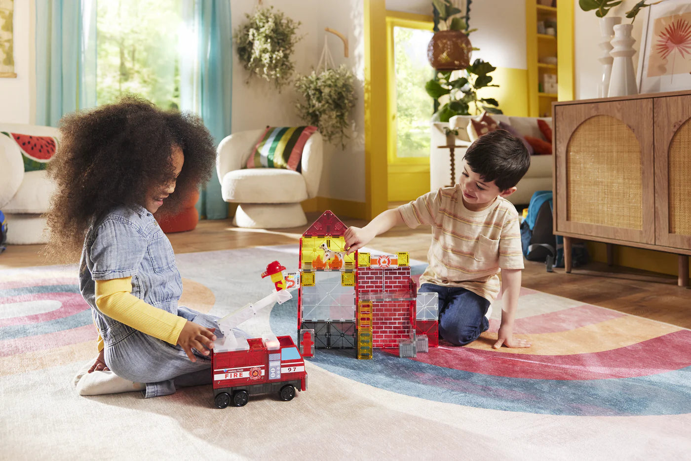 Magna-Tiles Fire Station