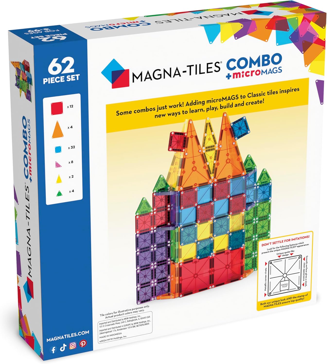 Magna-Tiles Combo + Micromags: 62-Piece Set