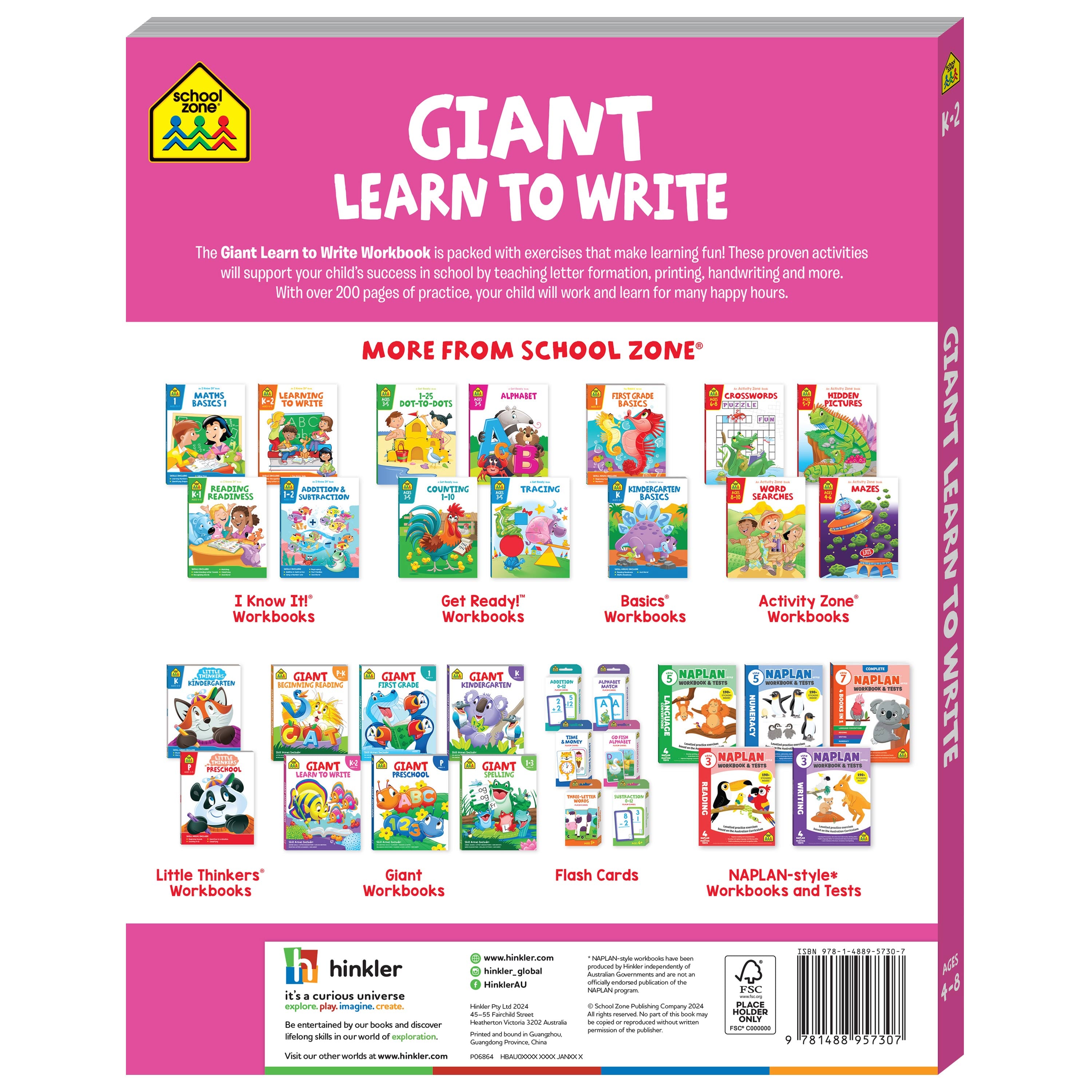 School Zone Giant Workbook Learn to Write