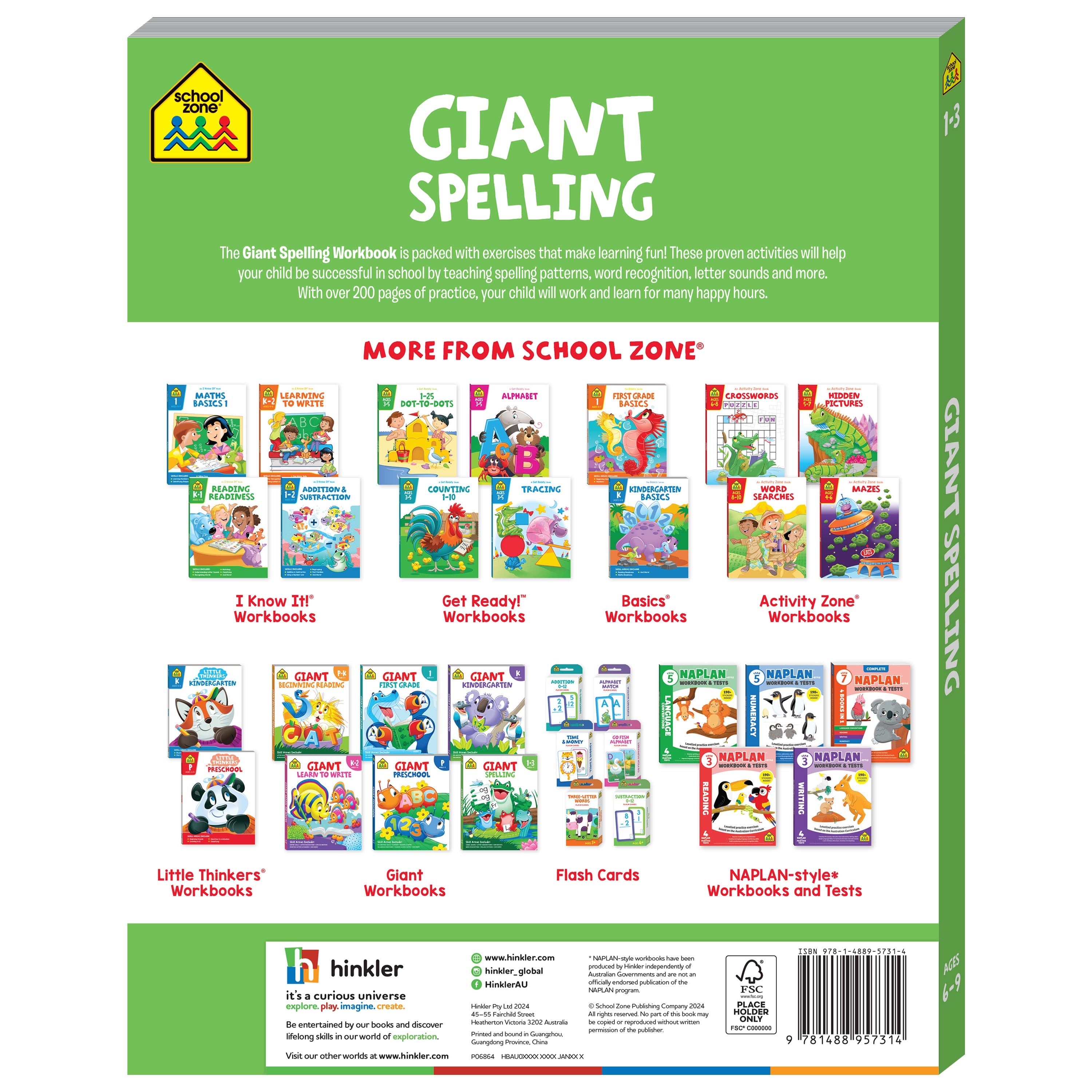 School Zone Giant Workbook Spelling