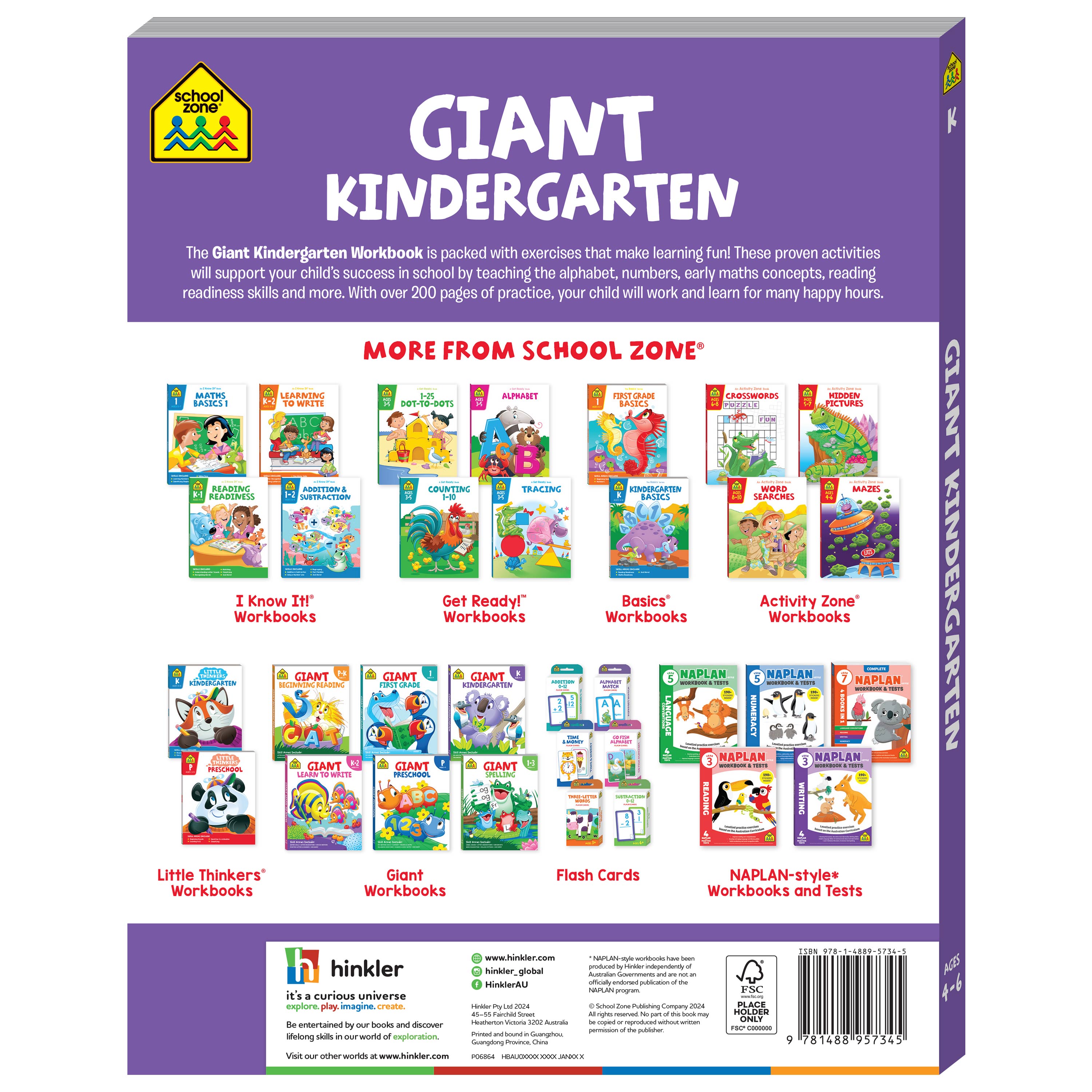 School Zone Giant Workbook Kindergarten