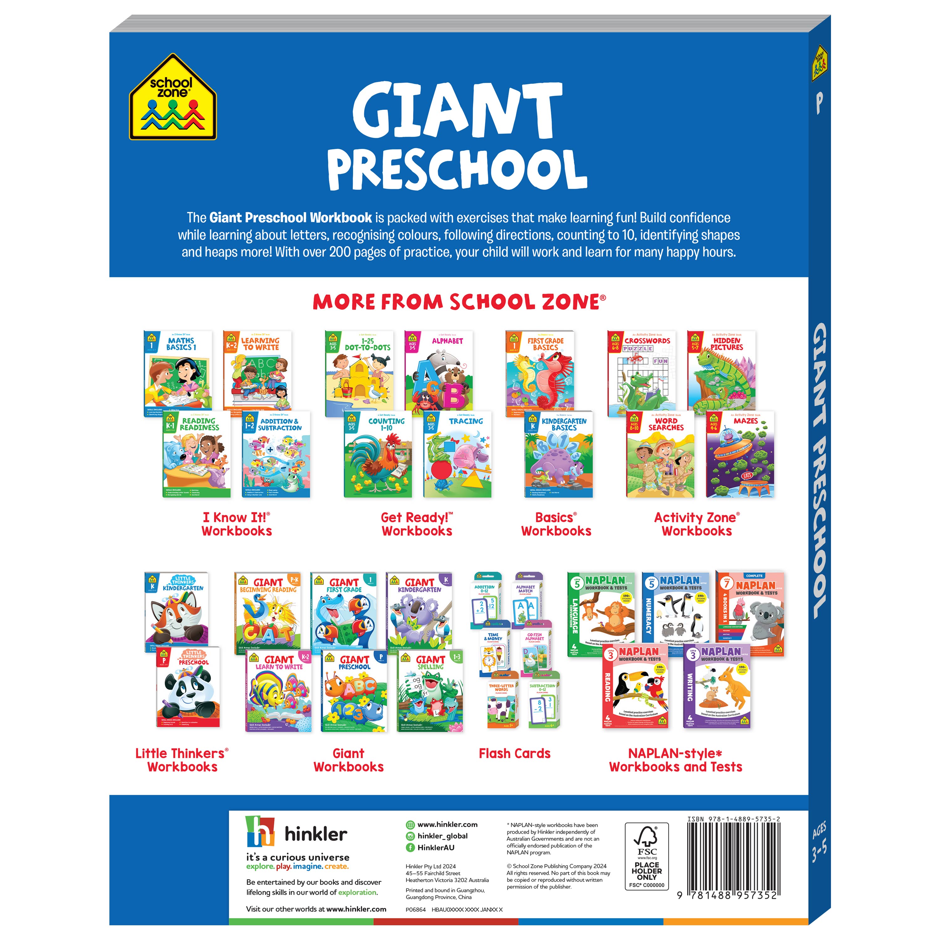 School Zone Giant Workbook Preschool