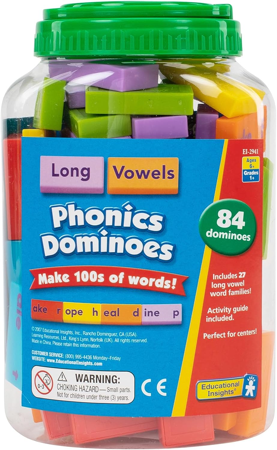 Educational Insights Phonics Dominoes Long Vowels