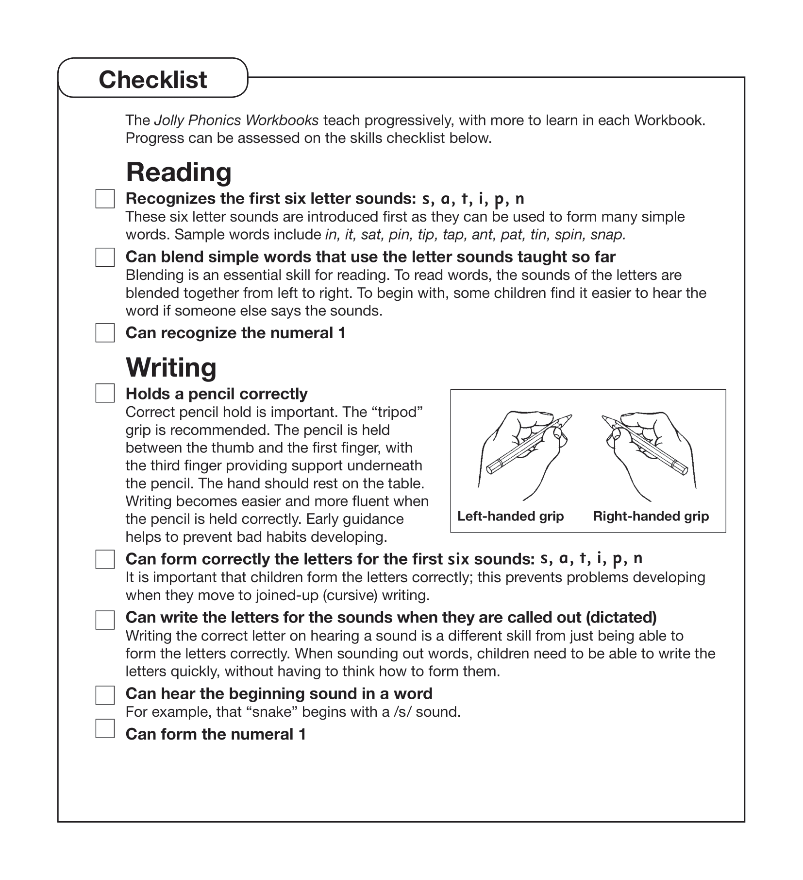 Jolly Phonics Workbook 1