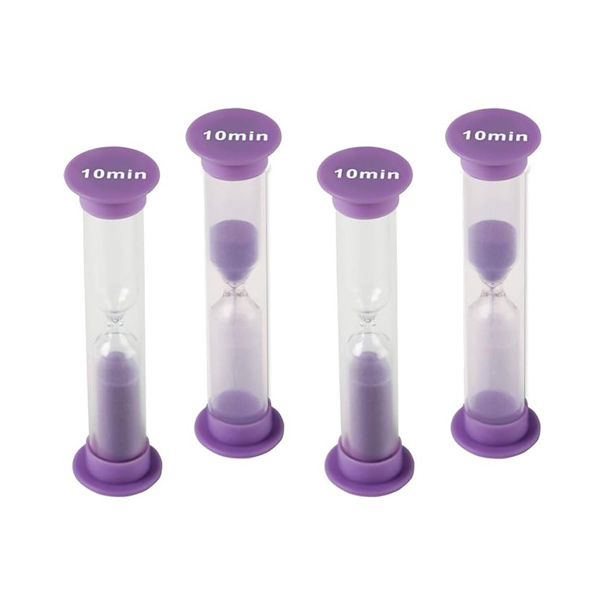 Teacher Created Resources 10-Minute Sand Timers Combo Small (Pack of 4)