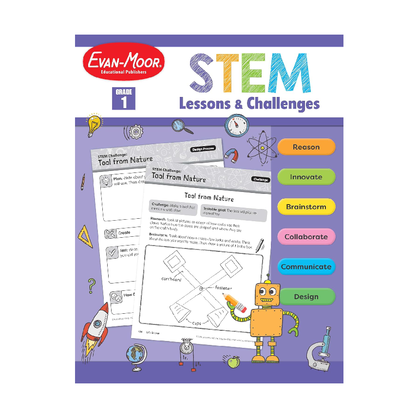 Evan Moor Stem Lessons And Challenges, Grade 1