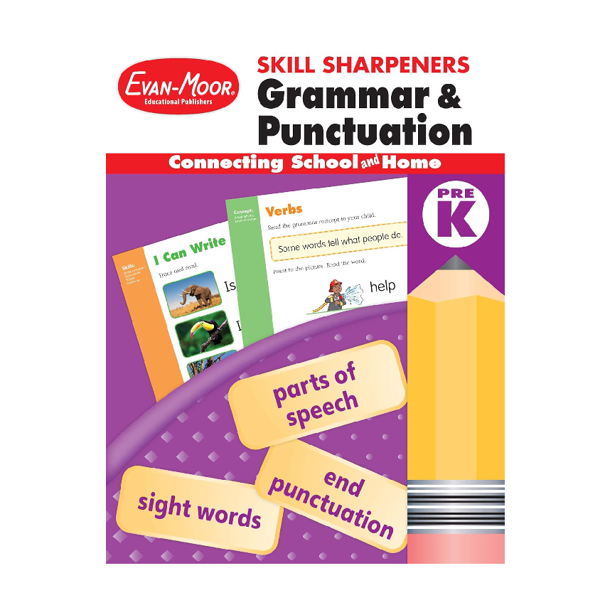 Evan-Moor Skill Sharpeners Grammar & Punctuation Activity Book Grade Pre K