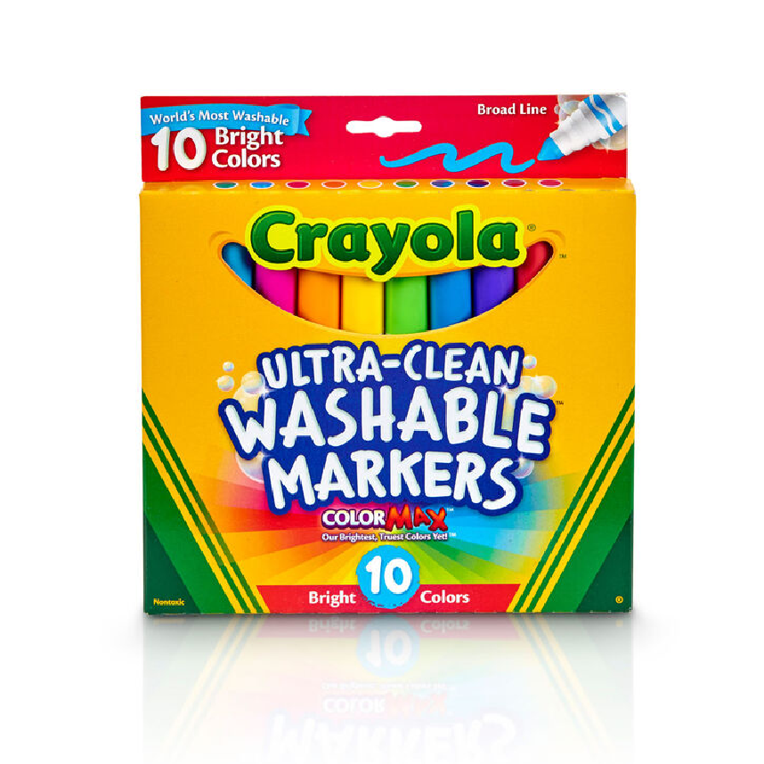 Crayola Ultra-Clean Washable Markers Broadline Bright (10ct)