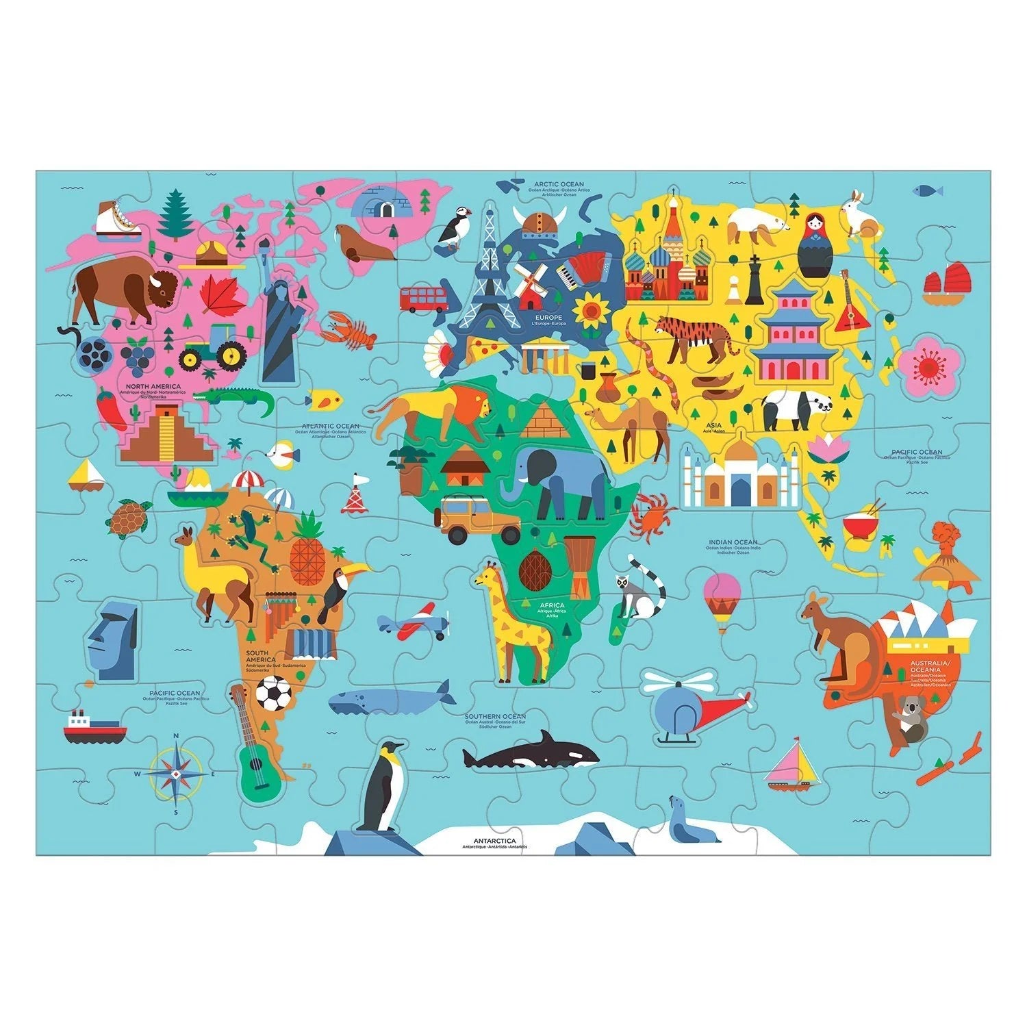 Mudpuppy Map of the World Geography Puzzle