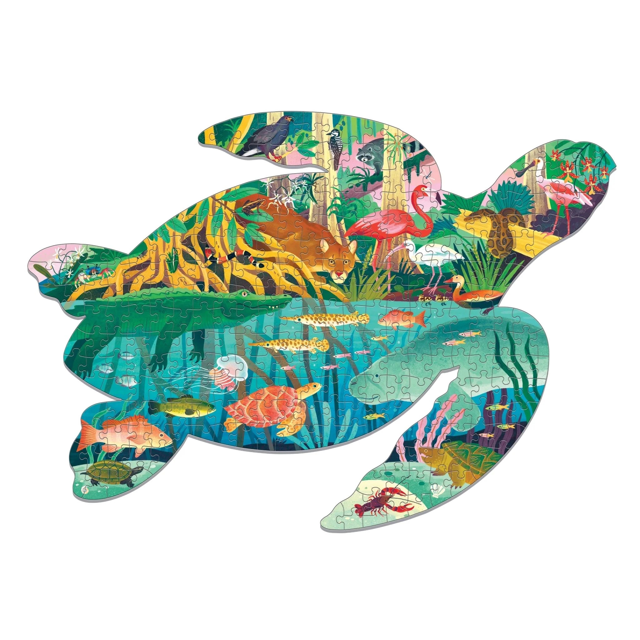 Mudpuppy 300-Piece Shaped Puzzle: Wetlands