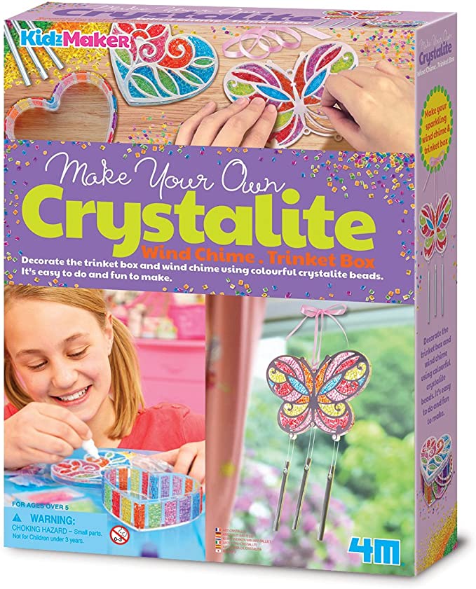 4M KidzMaker Make Your Own Crystalite Wind Chime Trinket Box