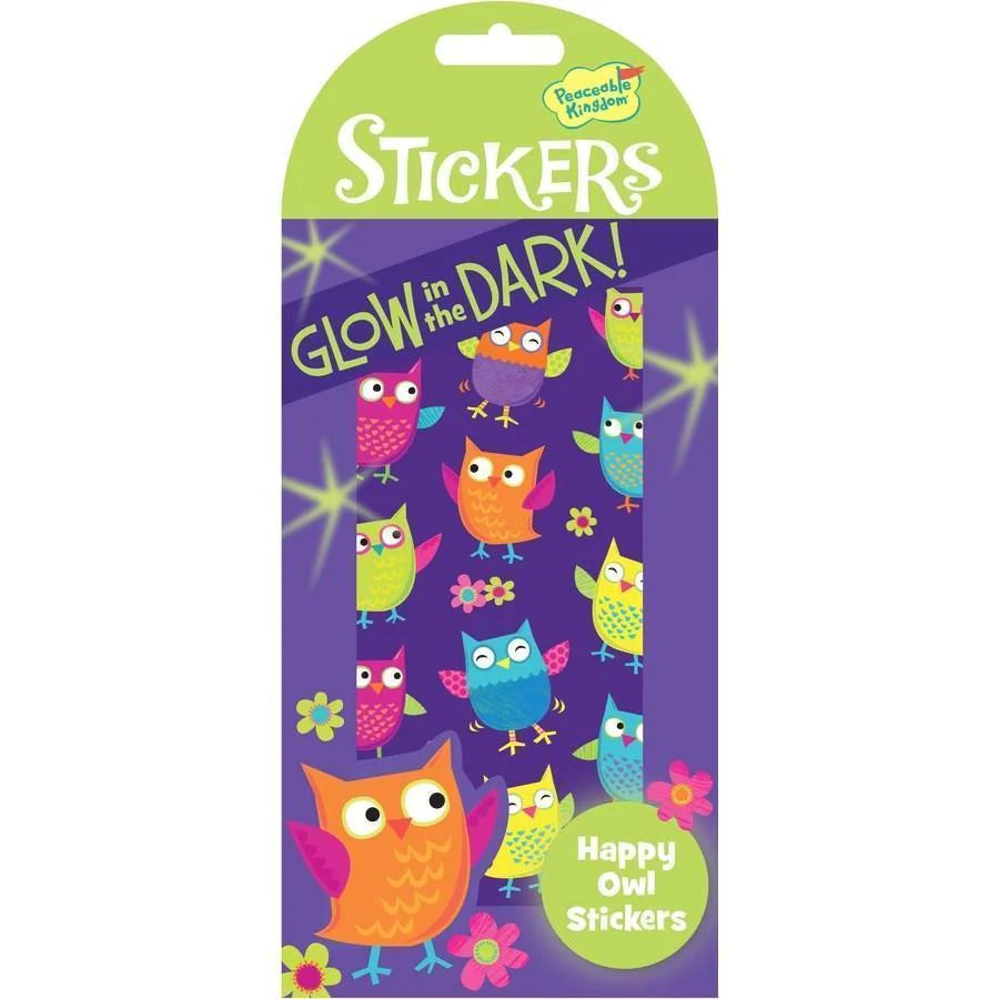 Peaceable Kingdom Glowing Stickers: Happy Owl