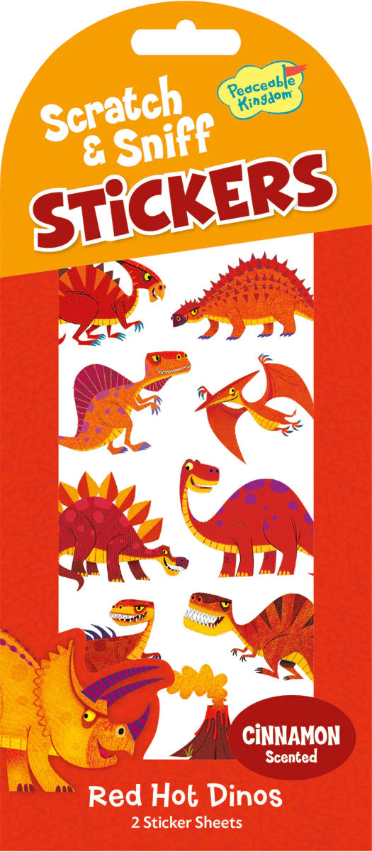 Peaceable Kingdom Scratch & Sniff Stickers: Red Hot Dinos