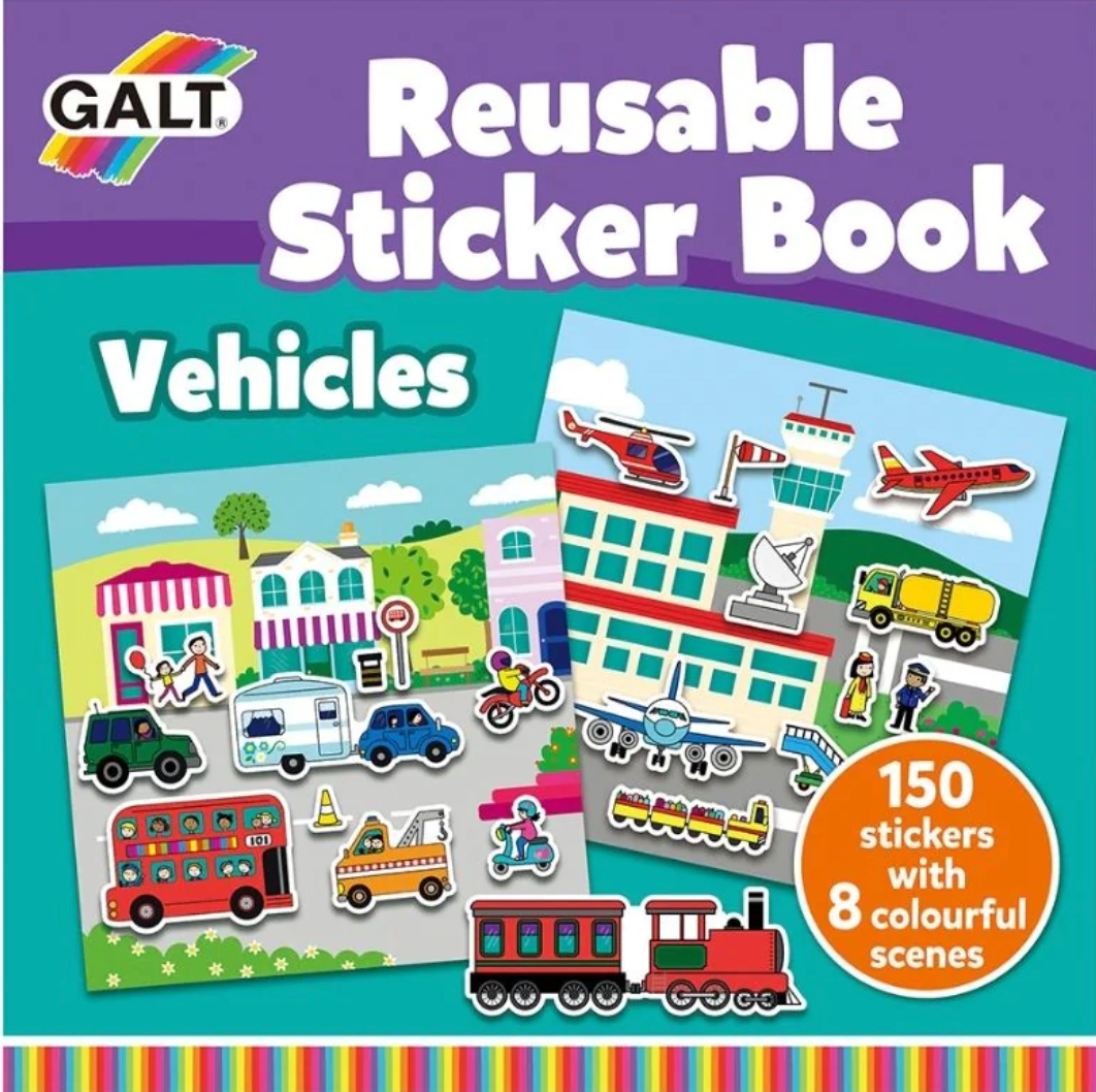 Galt Reusable Sticker Book: Vehicles
