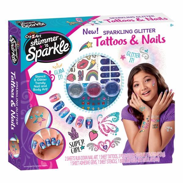 Cra-Z-Art Shimmer & Sparkle Sparkling Glitter Tattoos & Nails
