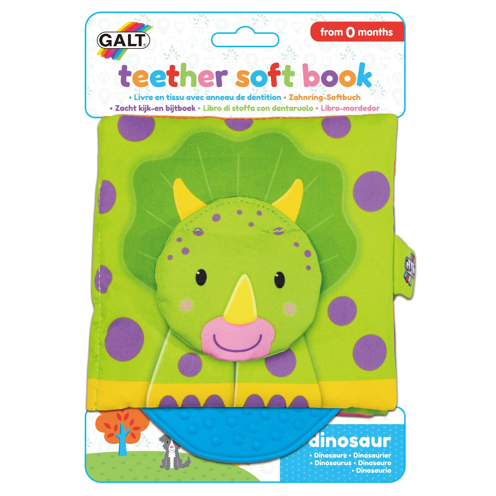 Galt Teether Soft Book: Dinosaur