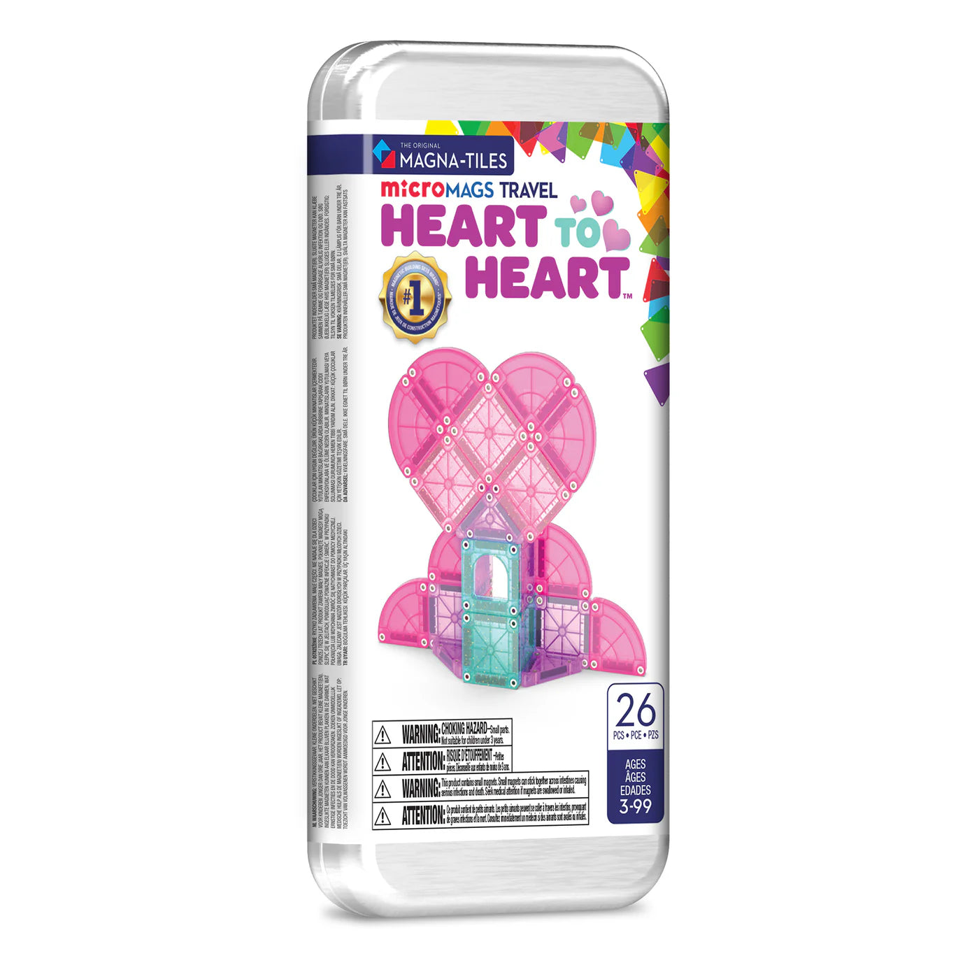 Magna-Tiles microMAGS Travel (Heart to Heart): 26-Piece Set