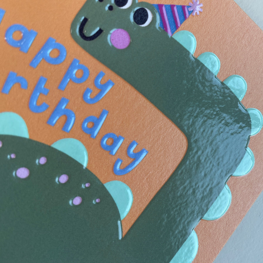 Raspberry Blossom Happy Birthday: Dinosaur