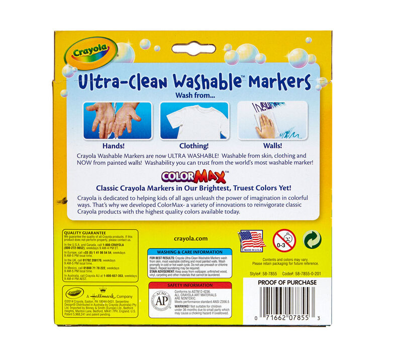 Crayola Ultra-Clean Washable Markers Broadline Bright (10ct)