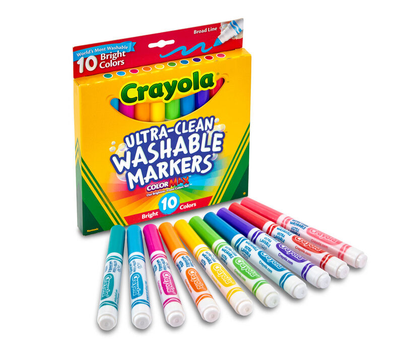 Crayola Ultra-Clean Washable Markers Broadline Bright (10ct)