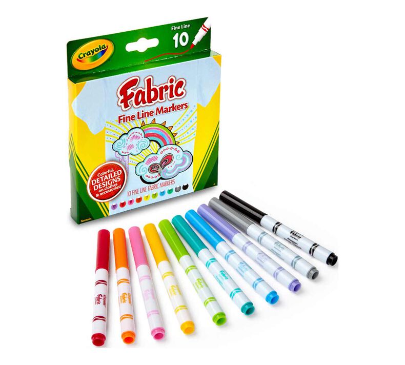 Crayola Fabric Fine Line Markers 10ct