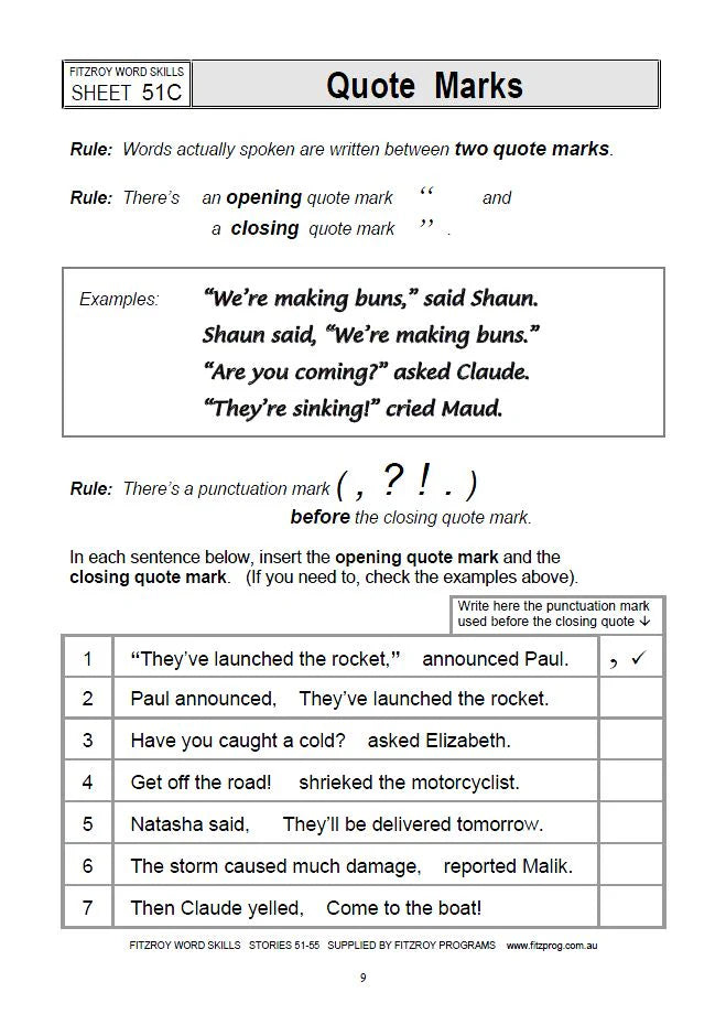 Fitzroy Word Skills 6a (51-55)