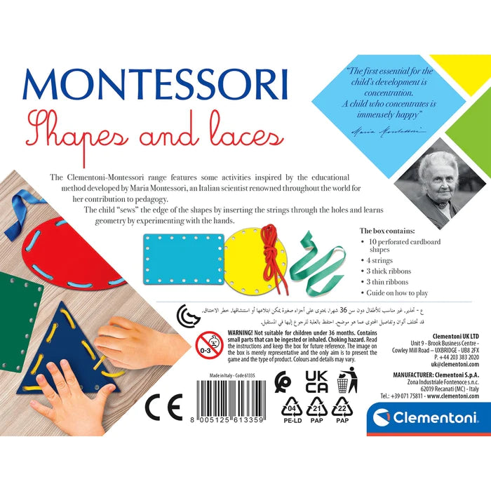 Clementoni Montessori - Shapes and Laces