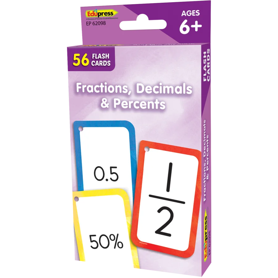 Teacher Created Resources Fractions, Decimals & Percents Flash Cards