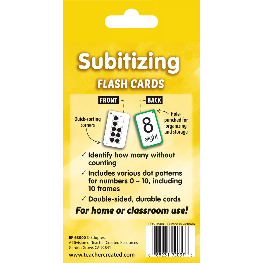 Teacher Created Resources Subitizing Flash Cards