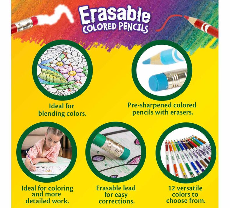 Crayola Erasable Colored Pencils 12ct