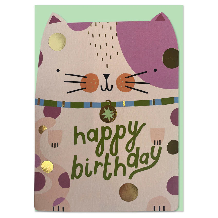 Raspberry Blossom Happy Birthday Cat