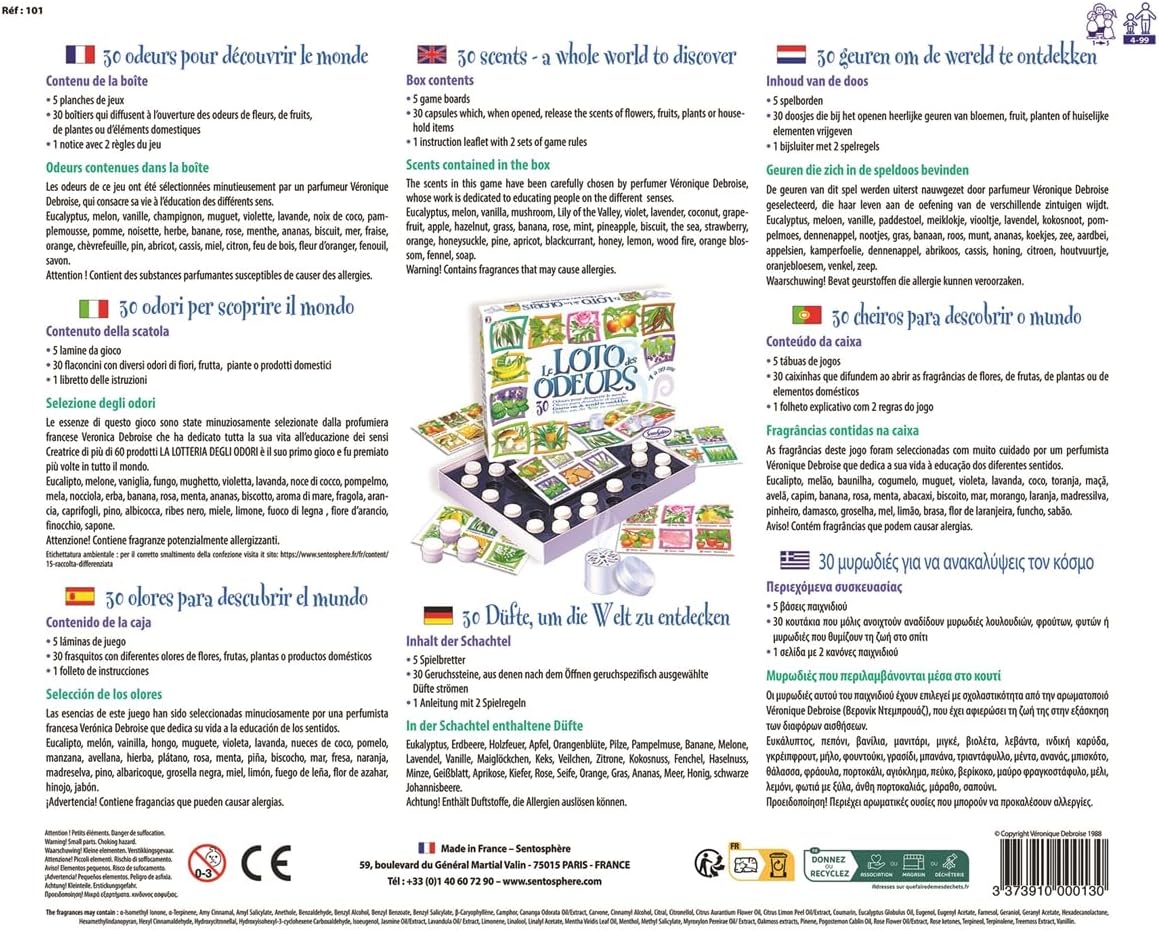 Sentosphere Follow Your Nose Bingo Game (Le Loto Des Odeurs)