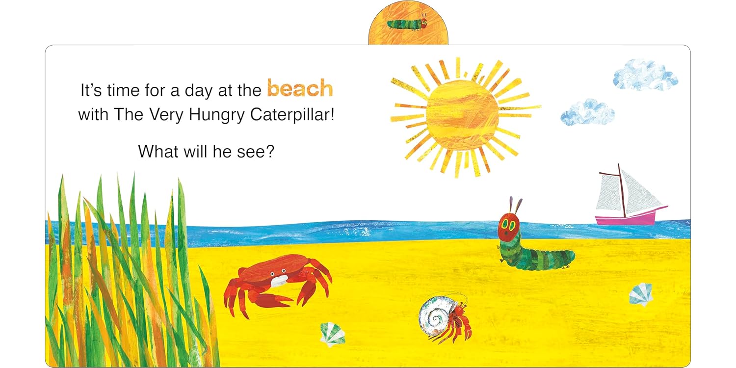 Eric Carle Day At The Beach With The Very Hungry Caterpillar (Board Book)