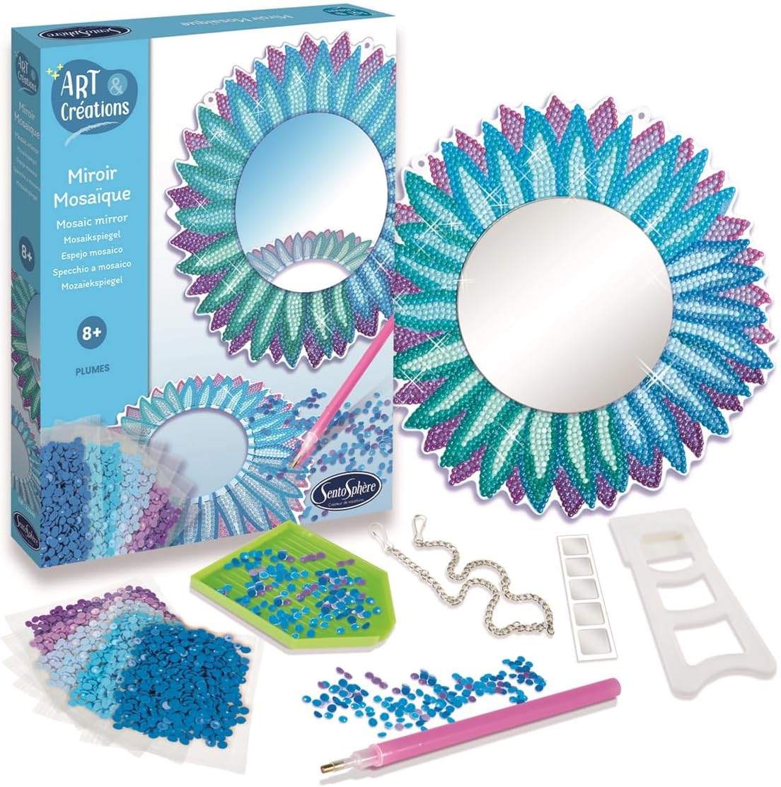 Sentosphere Art & Creations Mirror Mosaic Feathers