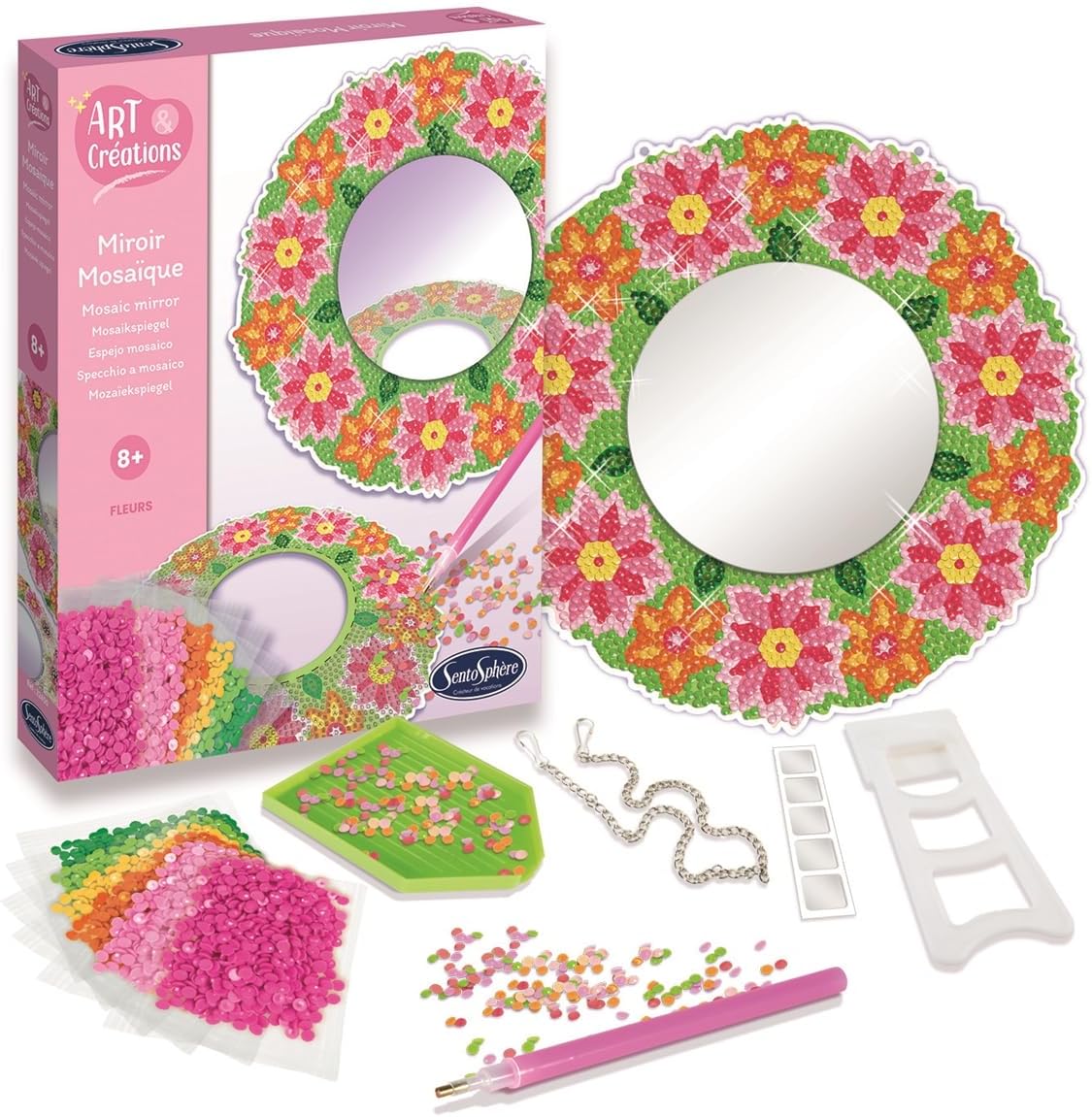 Sentosphere Art & Creations Mirror Mosaic Flowers