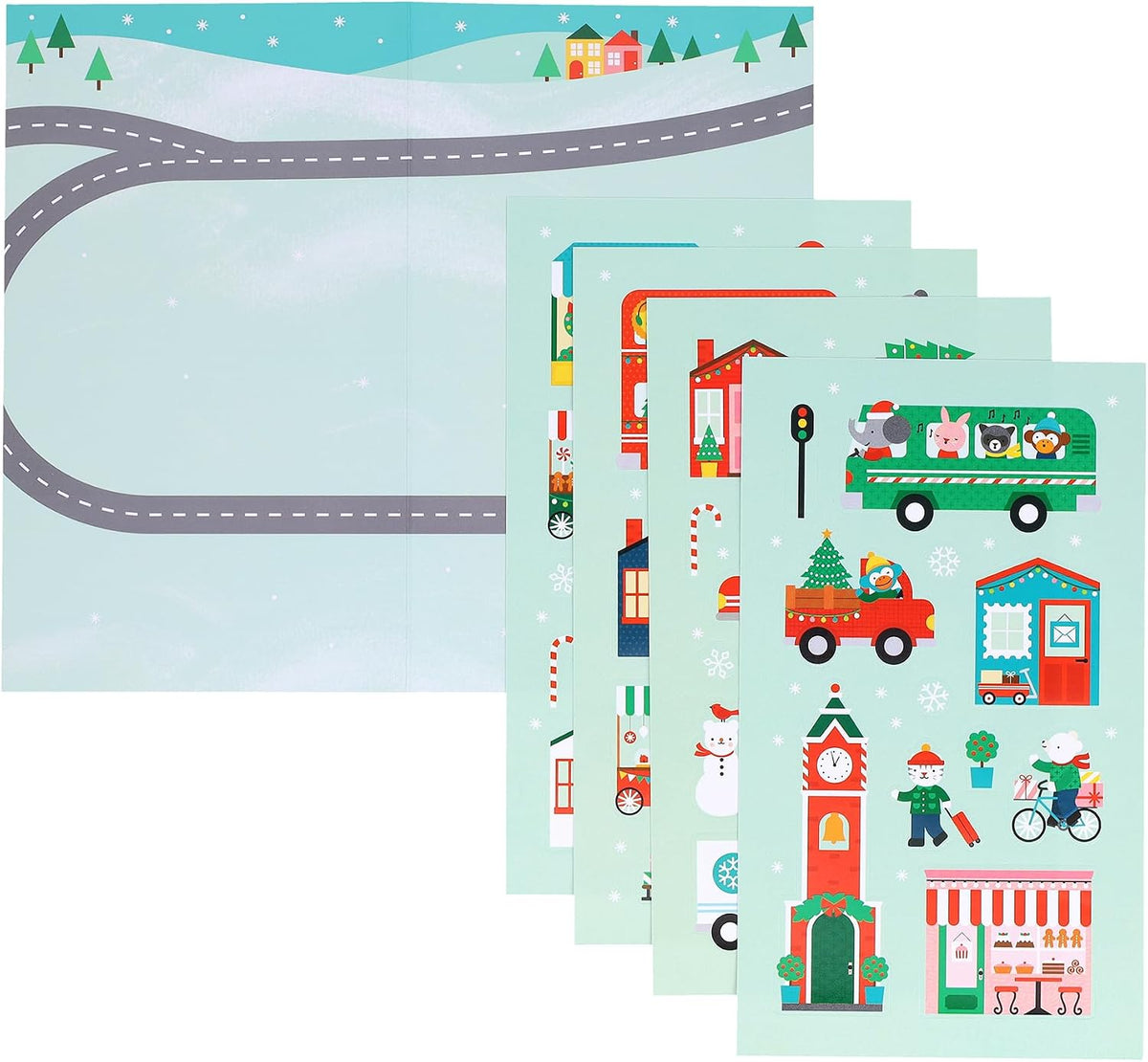 Petit Collage Mini Sticker Set: Christmas Town