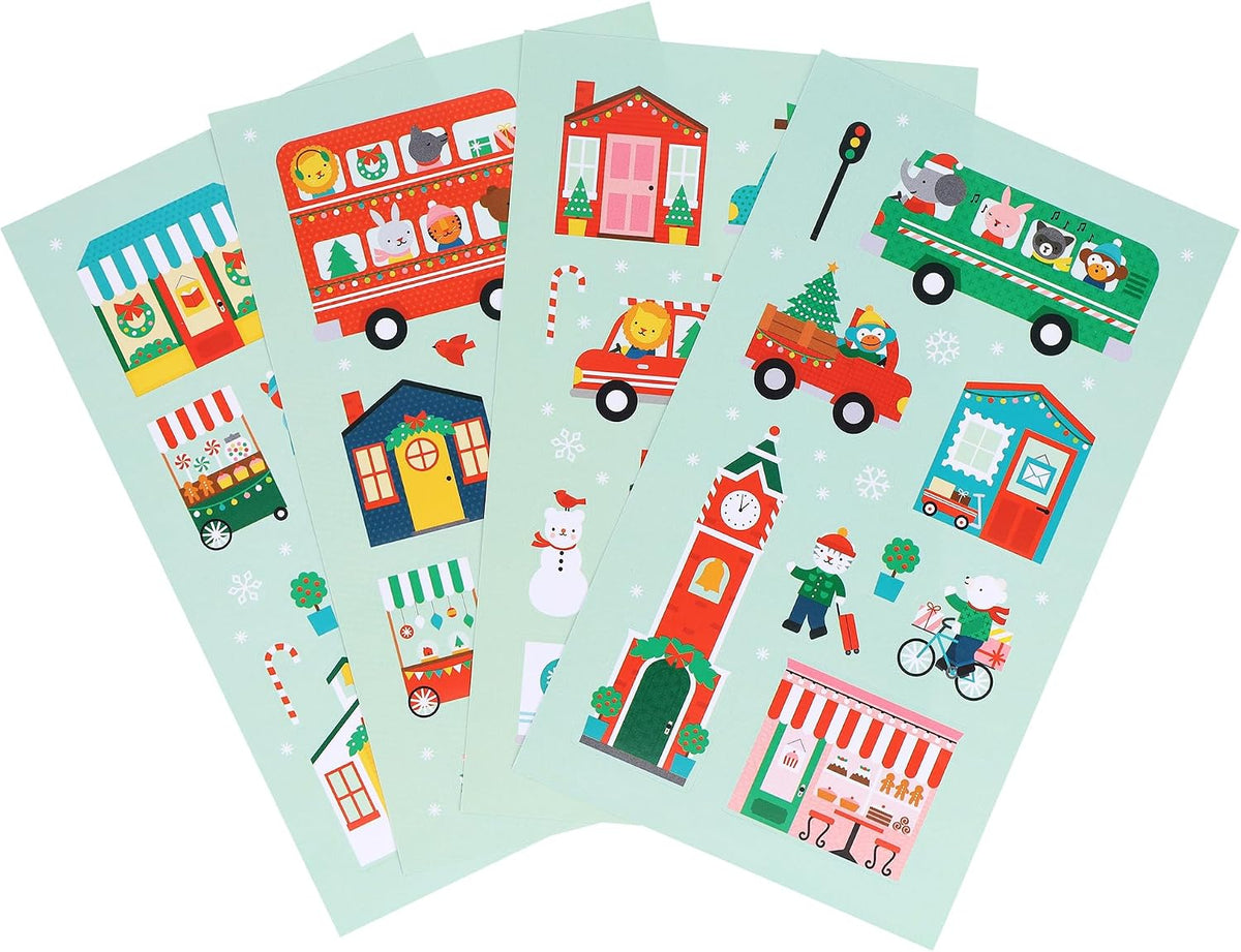 Petit Collage Mini Sticker Set: Christmas Town