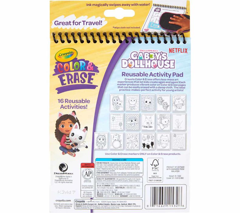 Crayola Color & Erase Activity Pad: Gabby's Dollhouse