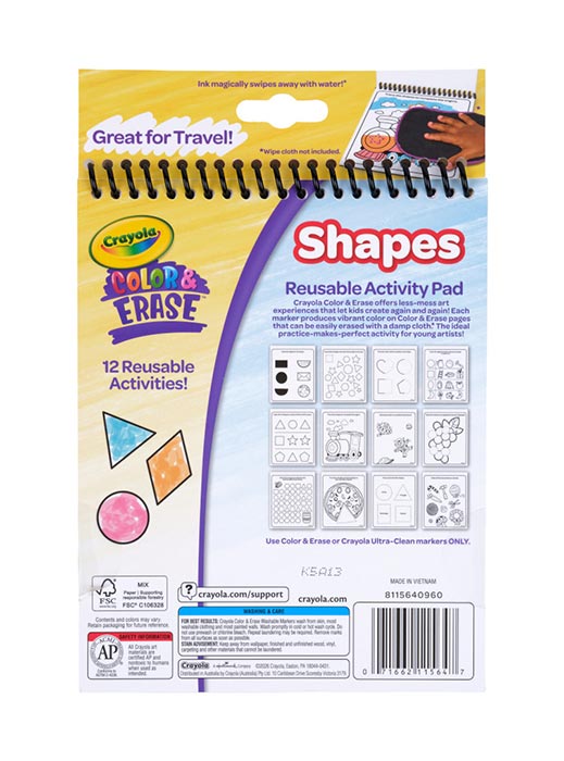 Crayola Color & Erase Educational Activity Pad: Shapes