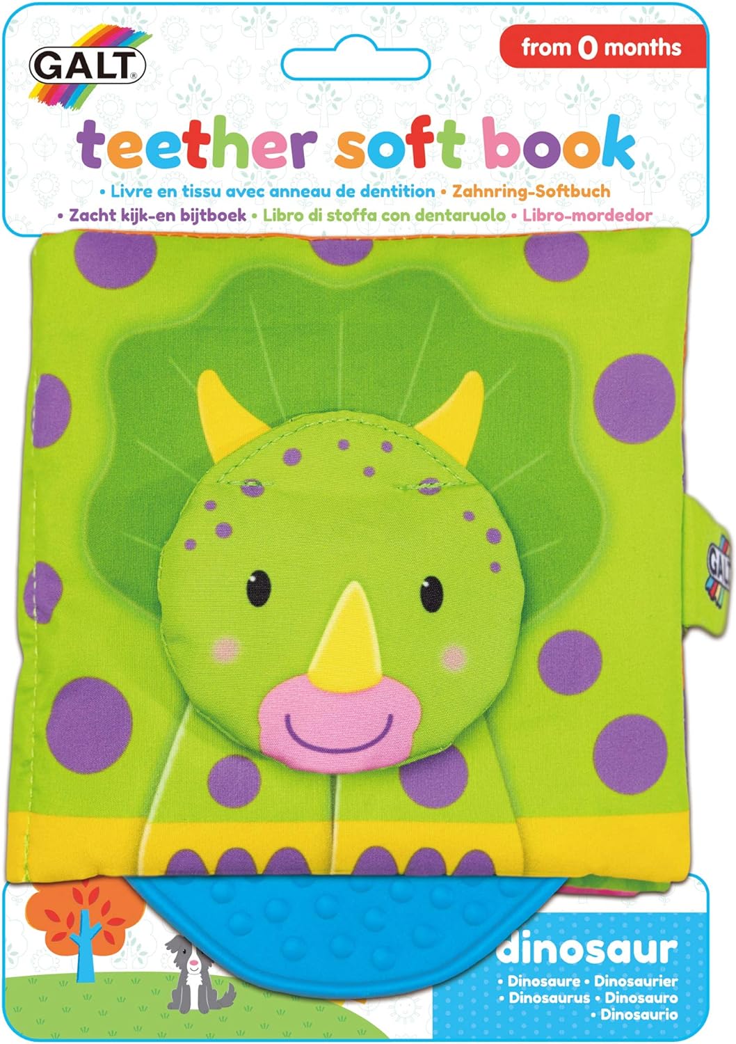 Galt Teether Soft Book: Dinosaur