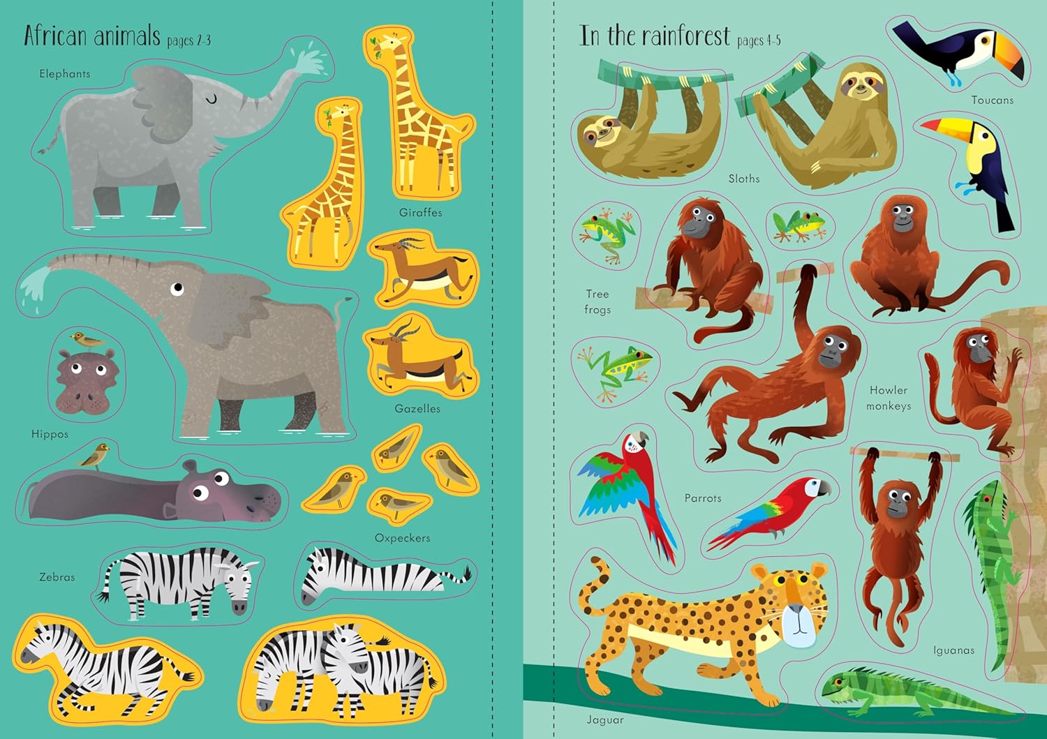 Usborne Little First Stickers: Animals