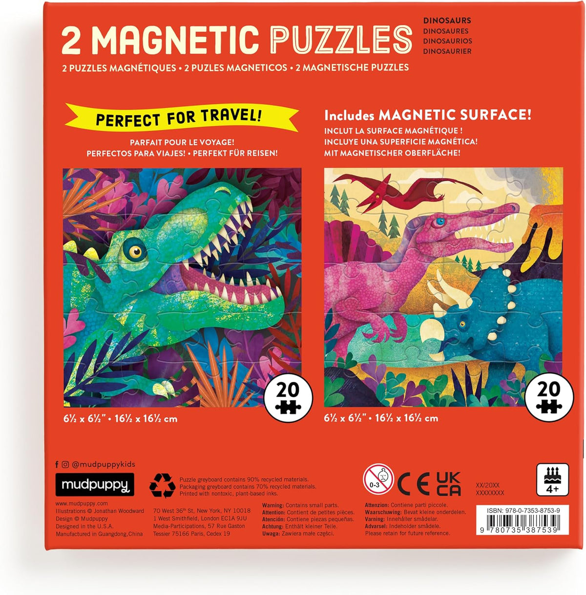 Mudpuppy Magnetic Puzzle Set: Dinosaurs Roar!