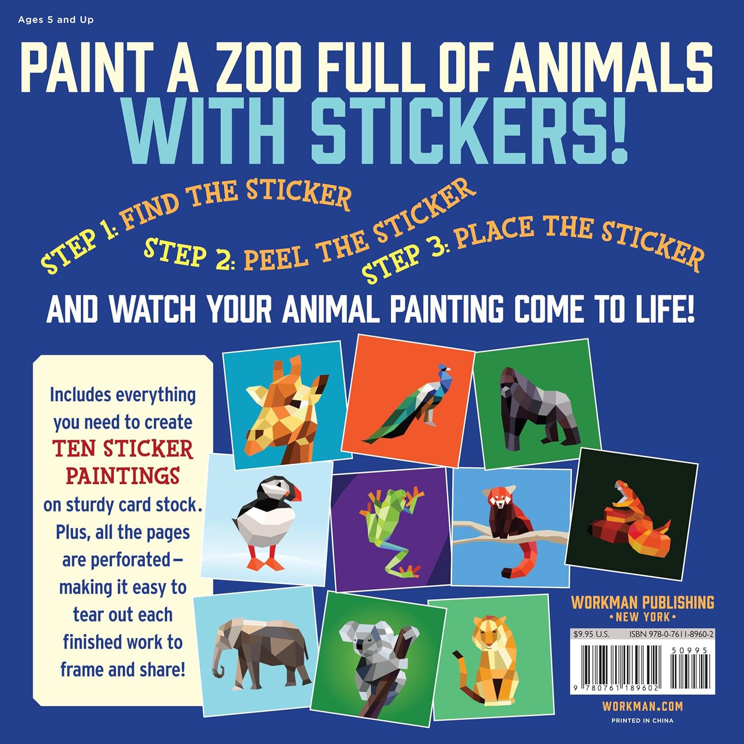 Paint By Sticker Kids: Zoo Animals