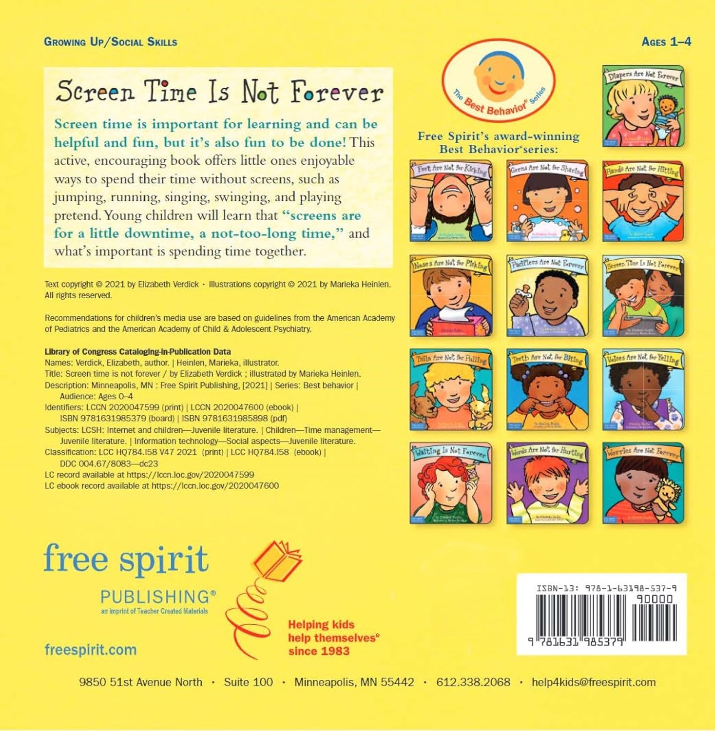 Best Behaviour: Screen Time Is Not Forever (Board Book)