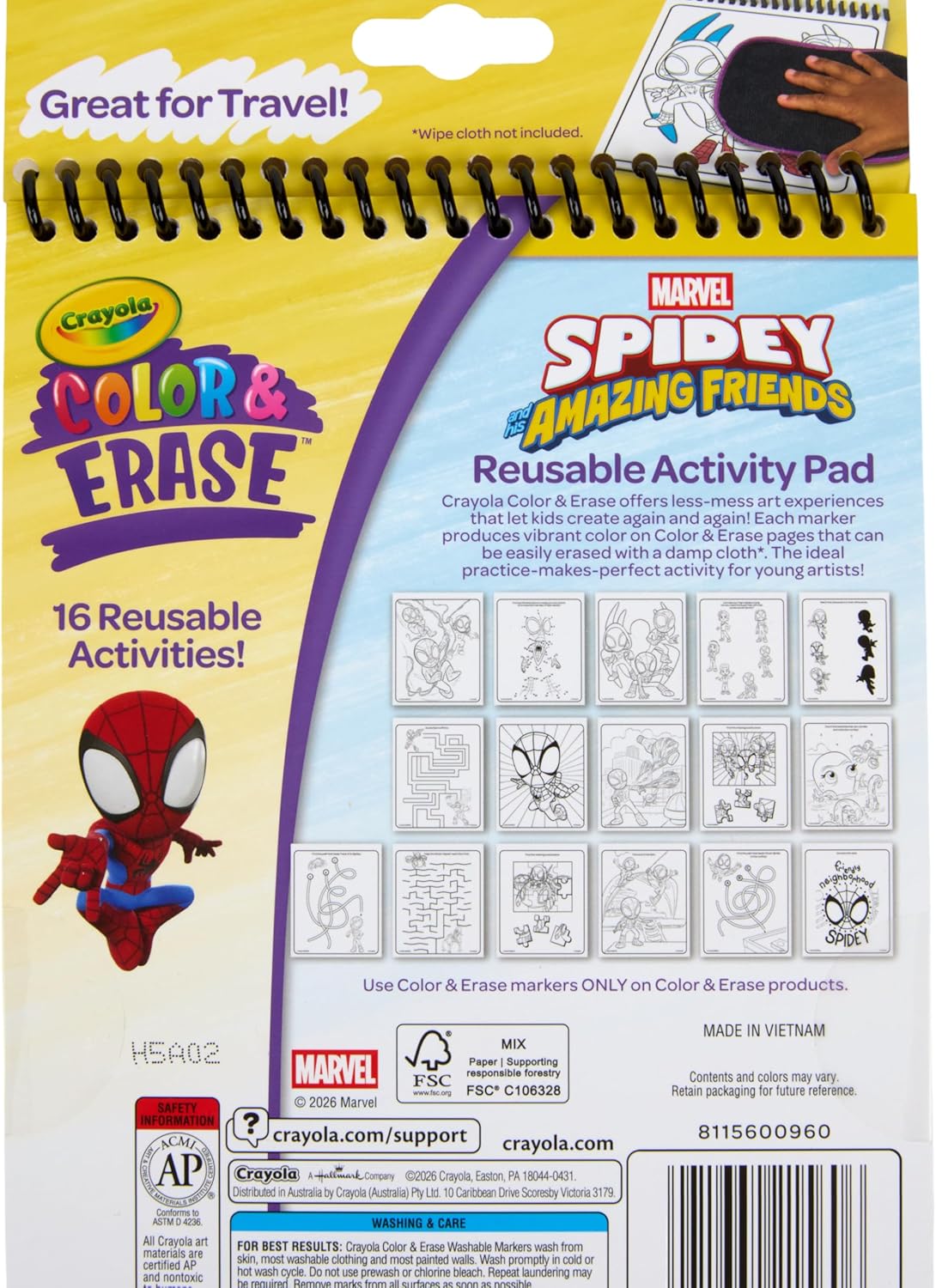 Crayola Color & Erase Activity Pad: Spidey