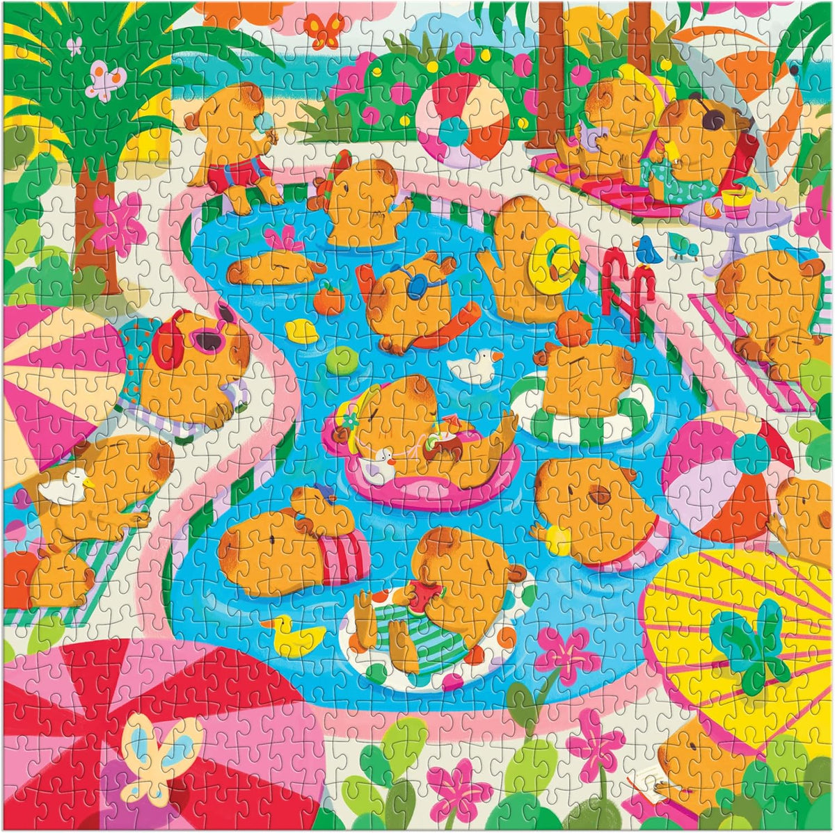 Mudpuppy 500-Piece Family Puzzle: Capybara Pool Day