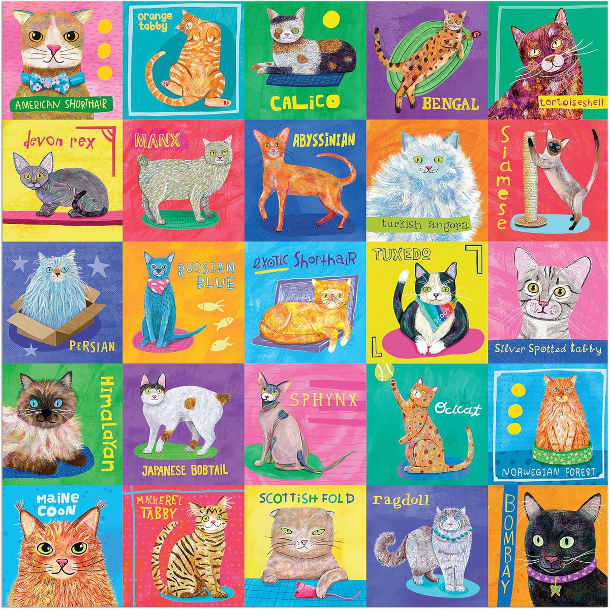 Mudpuppy 500-Piece Family Puzzle: Purr-Fect Portraits