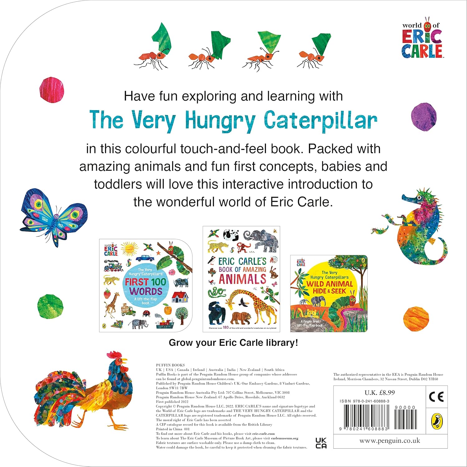 Eric Carle Very Hungry Caterpillars Touch And Feel Animals (Board Book)