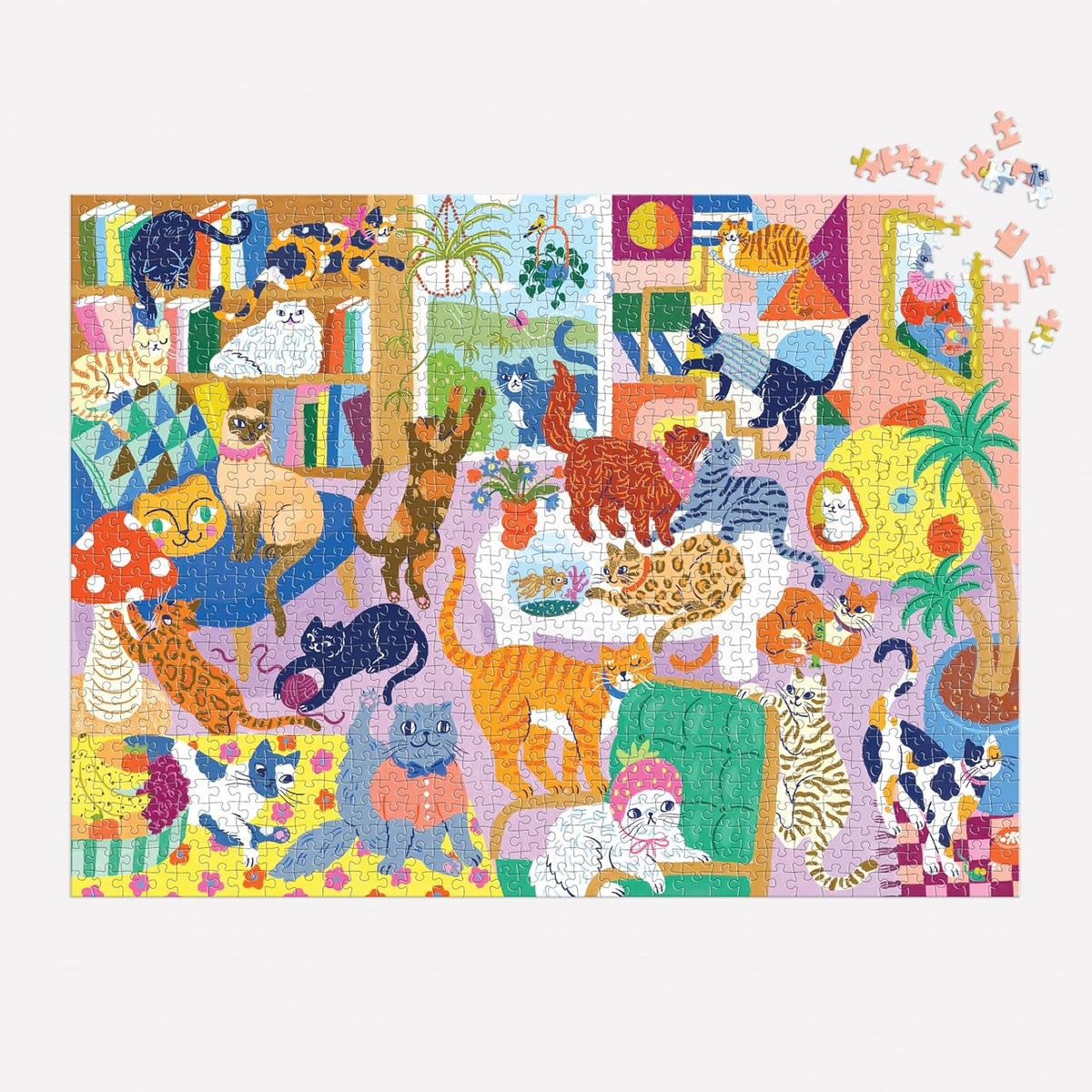 Mudpuppy 1000-Piece Family Puzzle: Cozy Cat Club
